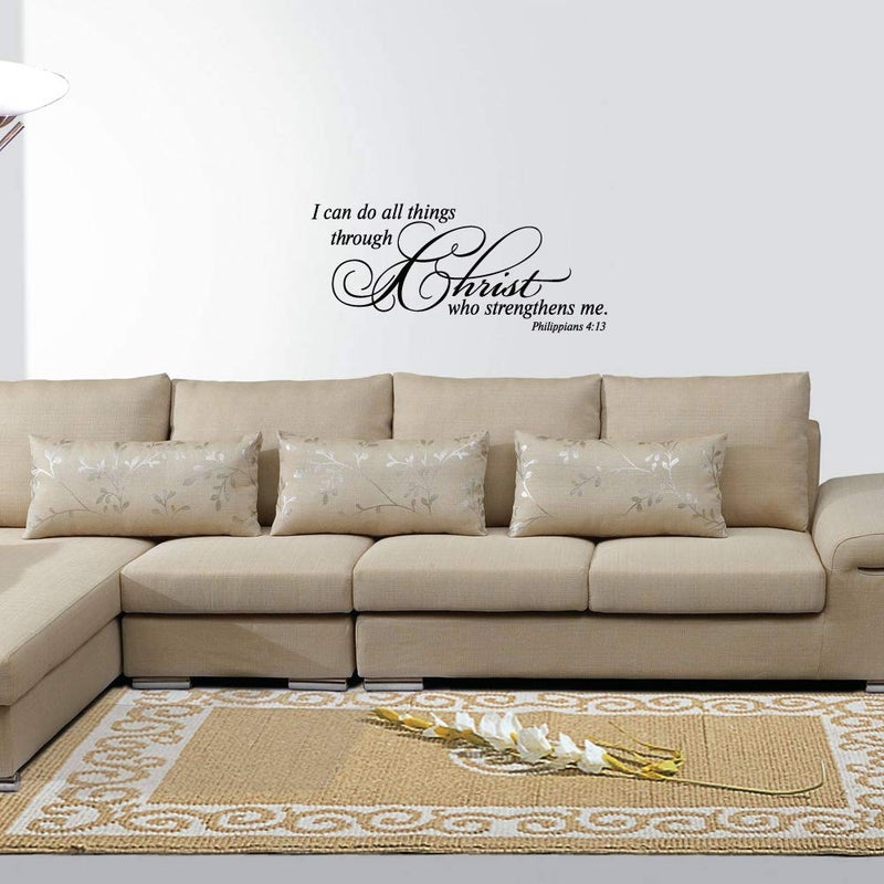 MOVANKRO I can do All Things Through Christ who Strengthens me Philippians 4:13 Wall Decal Vinyl Christian Quotes Bible Scripture Inspirational Words Wall Stickers Religious Home DÃ©cor - Image 3